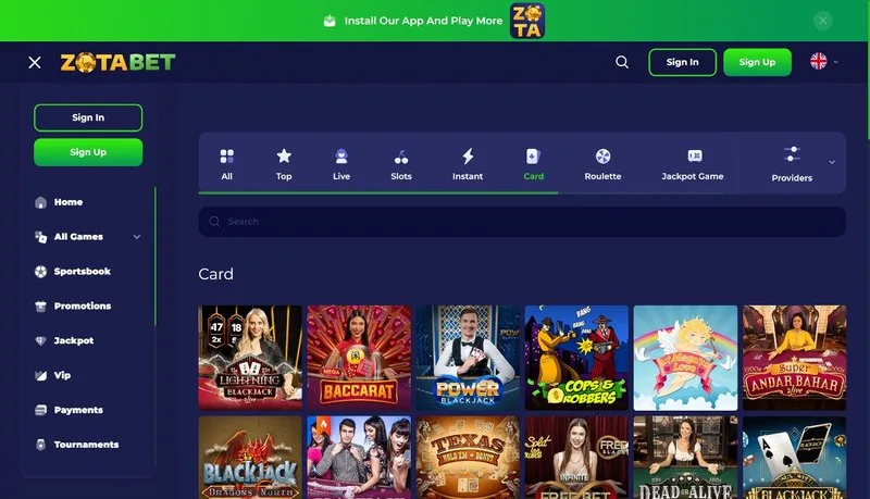 Image: Zotabet Online Casino - Eine sichere und spannende Wettkombination in